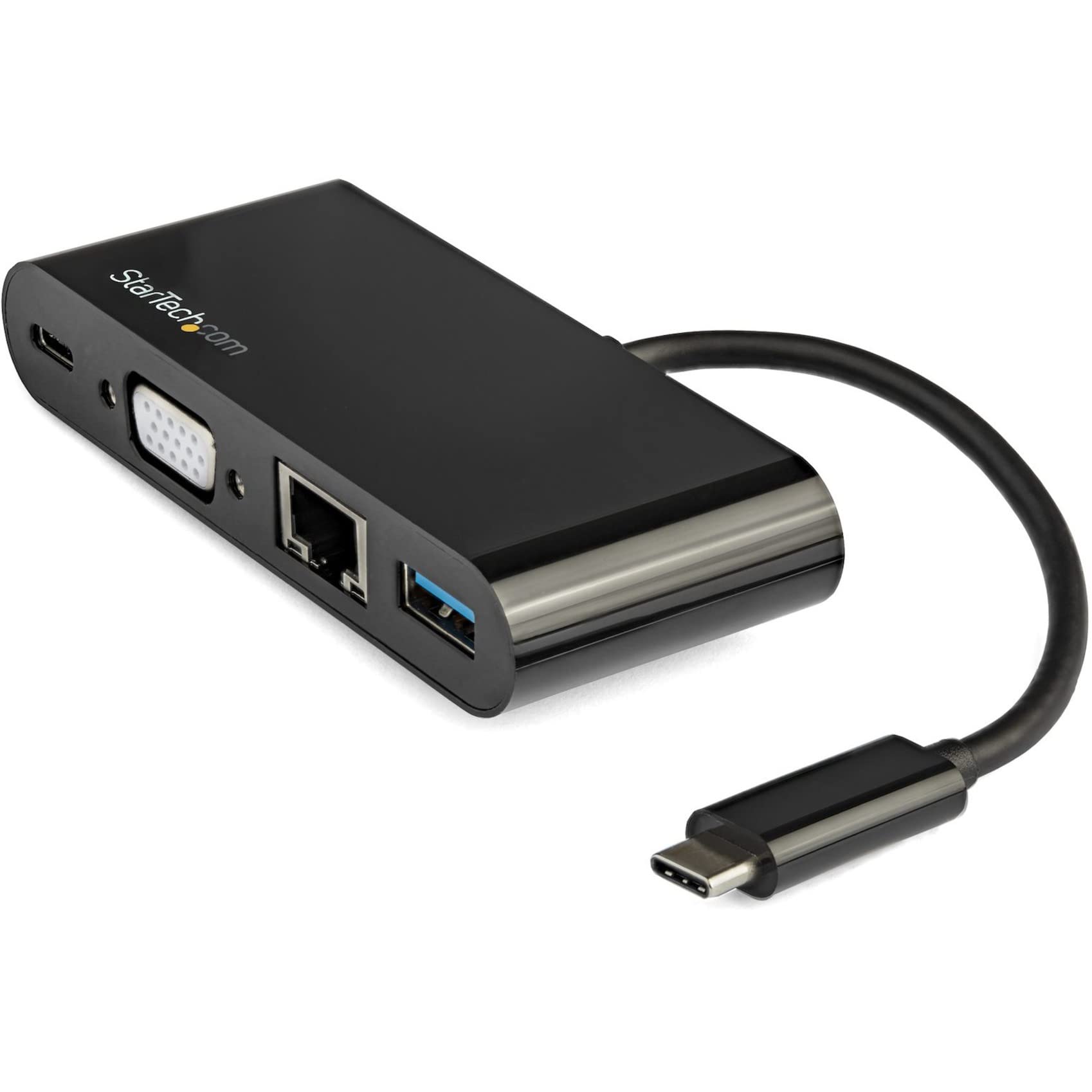 StarTech.com USB C Multiport Adapter - Mini USB-C Dock w/ Single Monitor VGA 1080p Video - 60W Power Delivery Passthrough - USB 3.1 Gen 1 Type-A 5Gbps, Gigabit Ethernet - Docking Station (DKT30CVAGPD)