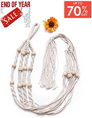 Macrame Plant Hangers by AMOUR Gardens ❤ 4 legs with beads 42" Hanging Planters ❤ Indoor Outdoor Patio Ceiling Flower Plant Pot Holders ❤ Wall Room Decor ❤ Cotton Rope (1 Pack, Design 2)
