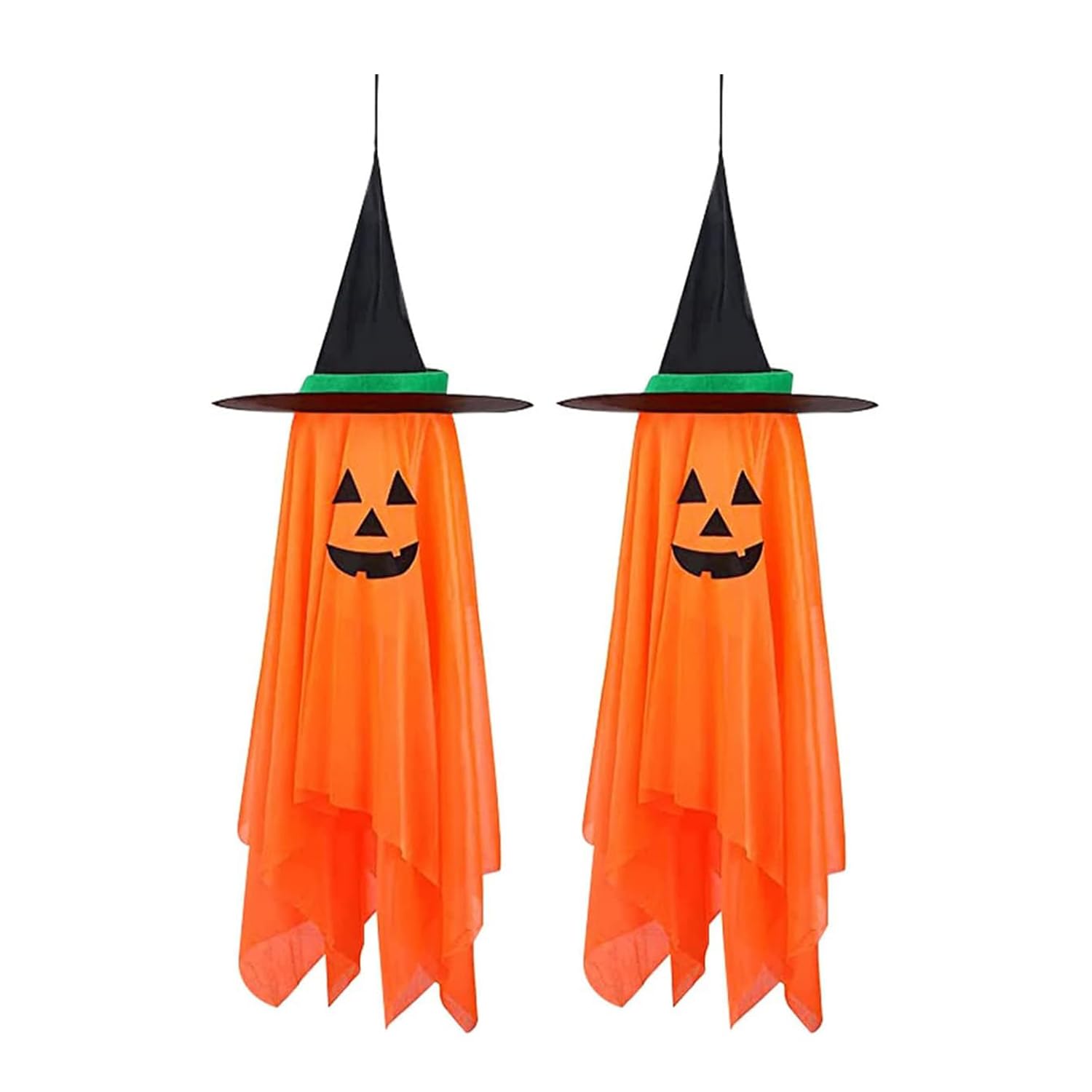 Photo 1 of 2Pcs Halloween Decorations, Halloween Pumpkin Decorations, Hanging Pumpkin Witch Hats Ornaments for Home Garden Yard Party