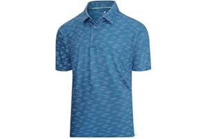 Damipow Premium Golf Shirts for Men Dry Fit Performance Polo Short Sleeve Collared Shirt