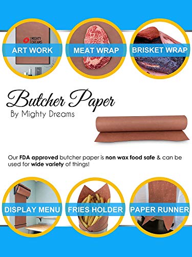 Pink/Peach Butcher Paper Roll (24" x 150') in Durable Carry Tube & eBook | FDA Approved, Made in USA | Unbleached Unwaxed BBQ Smoking & Meat Wrapping Paper - Thumbnail 5