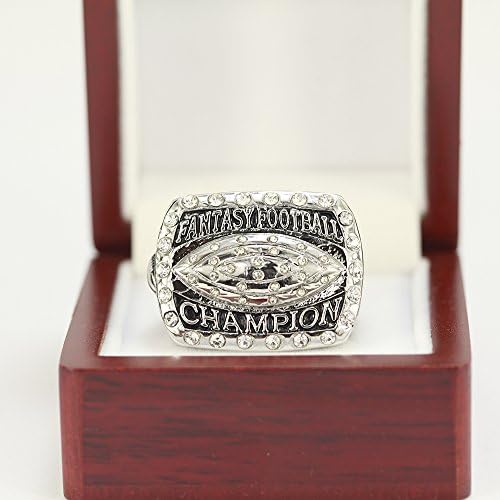 quanpin Wooden Box with Fantasy Football 2016 Championship Ring Size11