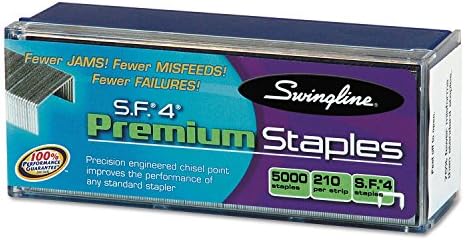 Product of Swingline - S.F. 4 Premium Chisel Point 210 Count Full-Strip Staples - 5000/Box - (Pack of 5) - Staplers [Bulk Savings]