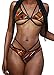 Nulibenna Women's 2 Piece Bikini African Tribal Bandage Cut Out Bathing Suit