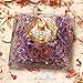 Healing Chakra Pyramid for Positive Energy & stress relief | Amethyst ORGONE Energy Generator device with FLOWER OF LIFE for Prosperity, abundance- Tesla Copper Coil and Quartz Point for meditation.