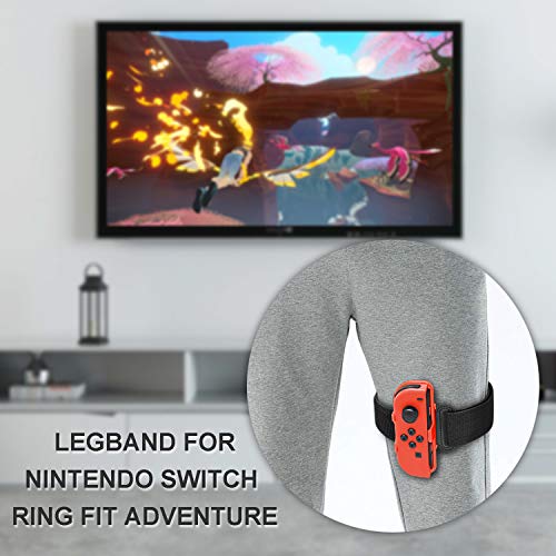 Wrist Band for Nintendo Switch Just Dance 2019 and Leg Strap for Switch Ring Fit Adventure Game, Adjustable Elastic Sport Movement Leg Fixing Strap and Wrist Dance Band for Nintendo Switch Games