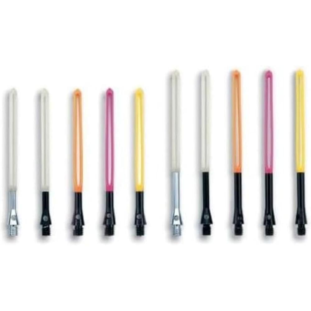 Unicorn Dart Shafts | Slikstik Plus | Anodised Aluminium Adaptor, Durable Nylon Shaft | 3 Stems | Orange and Black | Short 65.5 mm