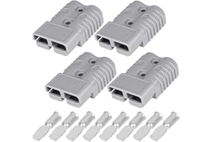 Uddick 175A Battery Quick Connector 600V（max） Battery Quick Disconnect Wire Harness Plug Kit for Car Forklift Motor Winch Trailer（4PCS Grey 4AWG