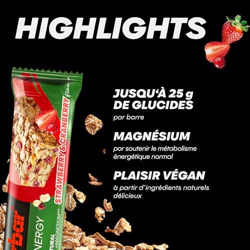 Natural Energy Cereal Bar + Magnesium (18x40g) Fraise et