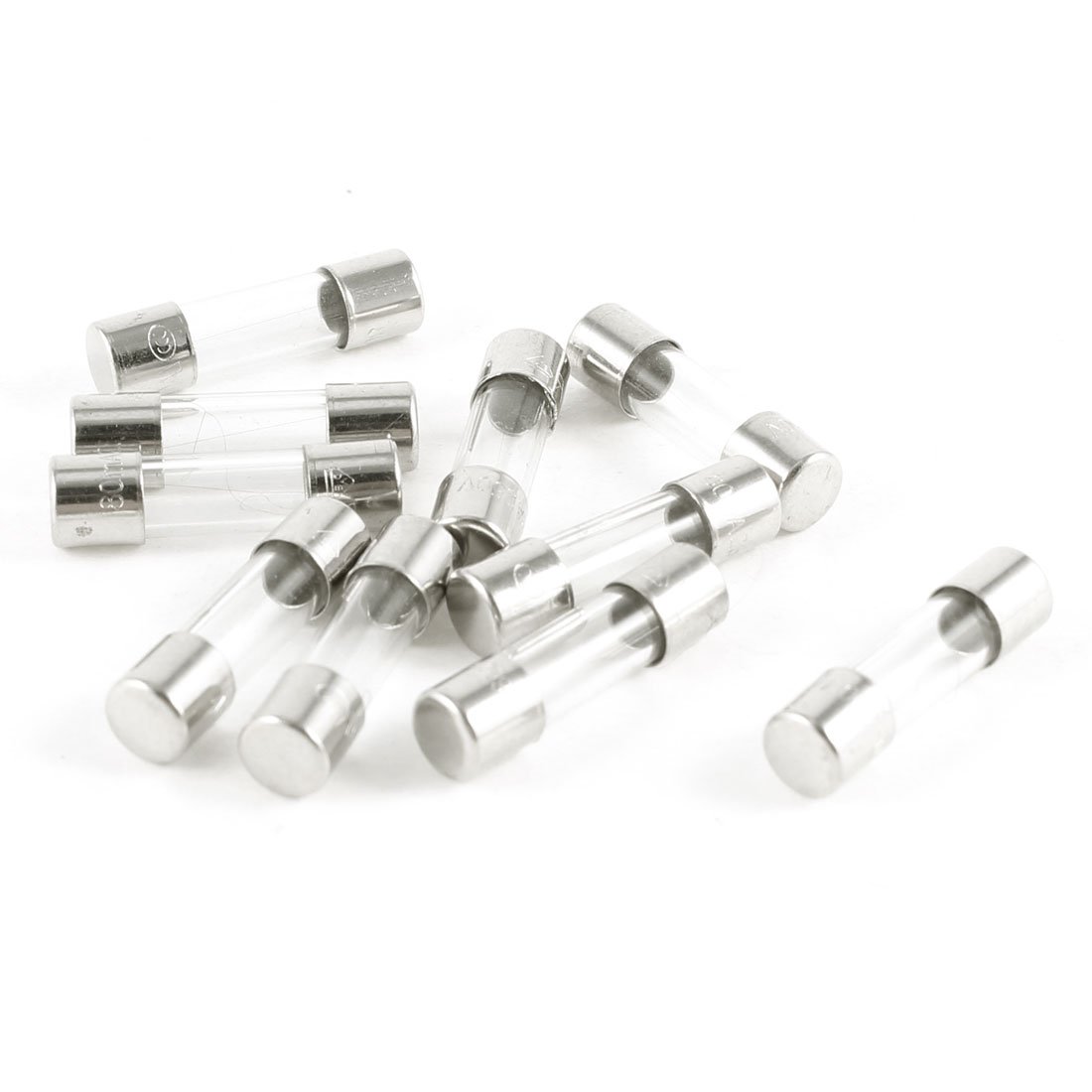 sourcing map 10 Pcs Fast Blow Type Glass Tube Fuses 5x20mm 250V 80mA