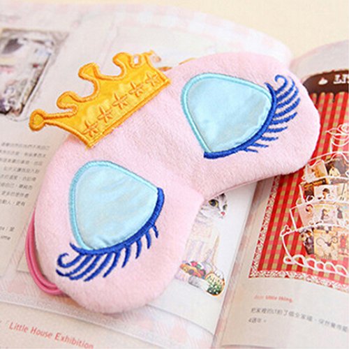 Girl's Travel Princess Crown Sleeping Eye-Shade Blindfold Nap Cover Eye Mask - Thumbnail 2