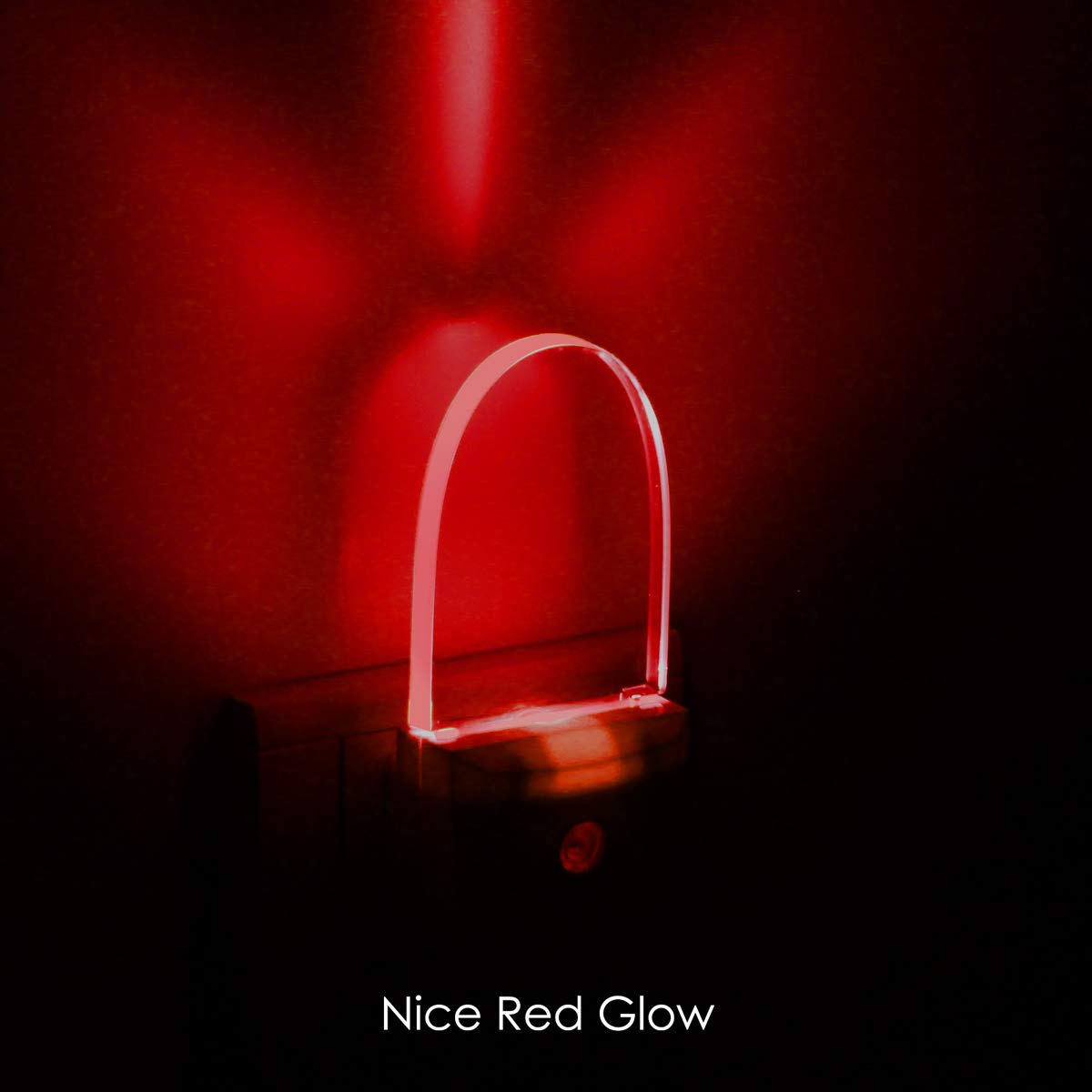 [ Nice Red Glow ] Plug in LED Night Light with Dusk to Dawn Sensor, Auto ON/Off, Pack of 2