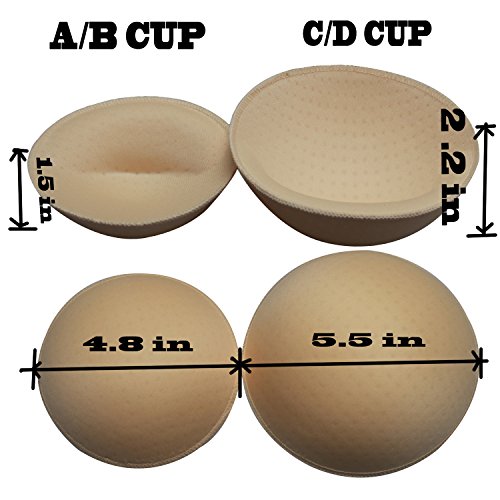 TopBine Round Yoga Bra Pad Sports Bra Pads inserts (beige, A/B CUP) - Thumbnail 5