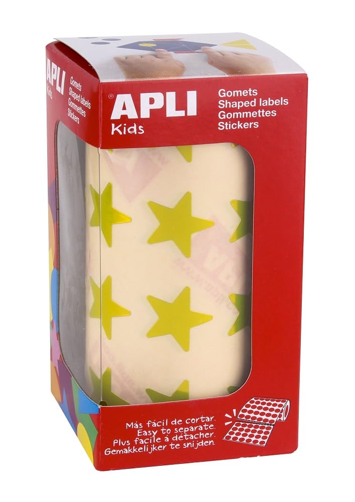 Apli Kids 12051 Roll of 1416 Metallic Yellow Star Stickers โ image 1