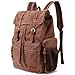 Lifewit 17 inch Canvas Backpack Laptop Unisex Vintage Leather Casual Rucksack School College Bags Travel Daypack Coffee