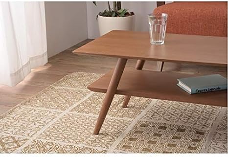 Amazon Co Jp 棚付き ローテーブル センターテーブル ブラウン 幅105cm 長方形 木製 マガジンラック付き リビング 店舗 飲食店 ホーム キッチン