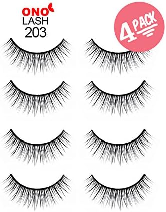Ono Lash 203. Discounted Price 4 Pairs Combo Bundle Pack. Everyday Length. Natural Look and Feel. False Eyelashes/ Falsies/ Fake Lashes