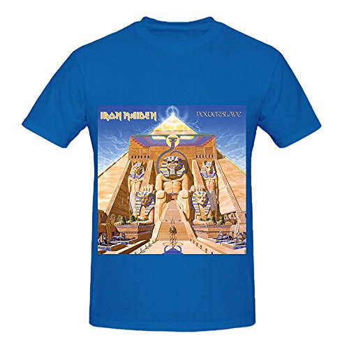 Iron Maiden Powerslave Soul Mens Crew Neck Music Tee Shirts Blue