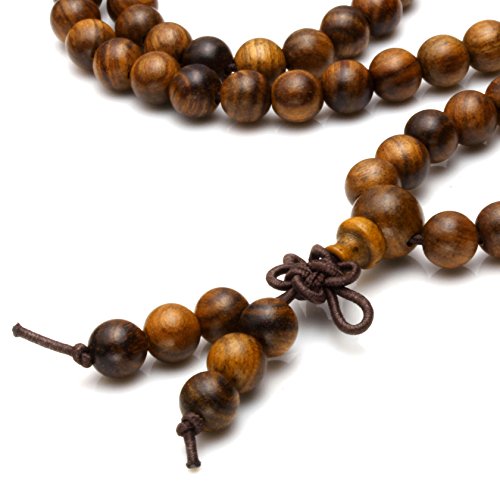 Milakoo 6mm Mala Beads 108 Link Wrist Bracelet/Necklace for Prayer Buddha Meditation Tibetan - Thumbnail 3