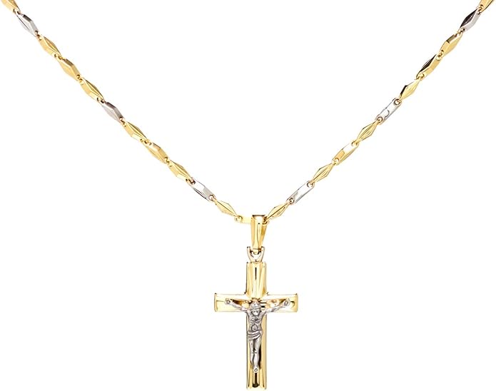 CARISSIMA Collana da Donna in Oro Giallo 9 ct con Pendente Cuore Metà
