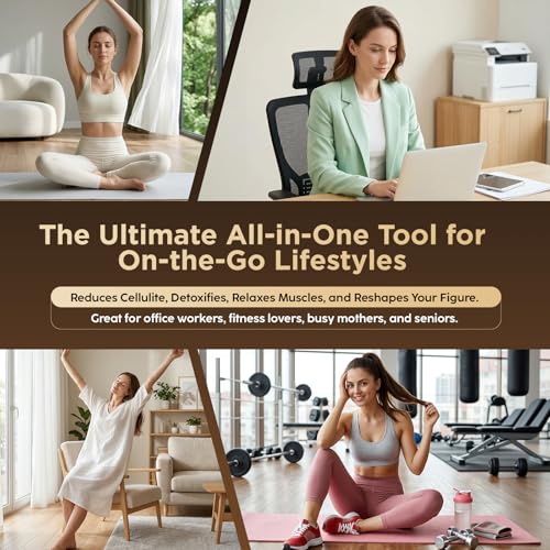 OVGIAP Lymphatic Drainage Massager & Anti-Cellulite Massage Tool, Body Sculpting Device for Legs, Arms & Stomach, Supports Smoother Skin, with Gentle Warming & Vibration (Gilded)