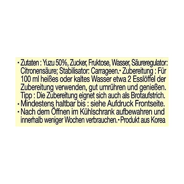 Allgroo Yuzu Tee â Yuzu Zubereitung fÃ¼r Tee oder als Brotaufstrich, vegan und glutenfrei (1 x 400 g) – Bild 7