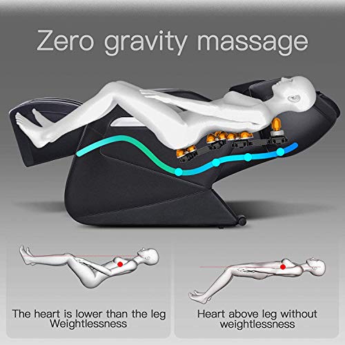 Massage Chair, WOVTE Affordable Electric Full Body Zero Gravity FDA Approved Shiatsu Massaging Chair Recliner with Heat, Foot Roller and Air Massage System for Home Office Use, Black