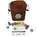 Third Die Dice Bag - Handcrafted, Reversible Drawstring Bag That Stands Open On The Table And Closes Tight - Soft Microfiber With Cool Celtic Knot Medallion - Rich Brown and Hide Brown