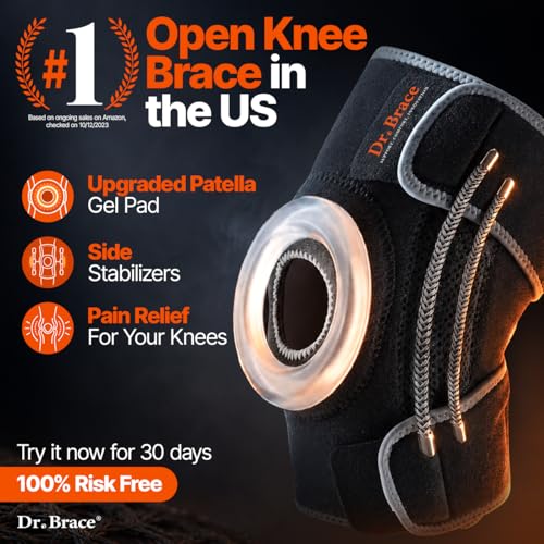 DR. BRACE ELITE Knee Brace with Side Stabilizers & Patella Gel Pads for Maximum Knee Pain Support and fast recovery for men and women-Please Check How To Size Video (Mercury, Large)
