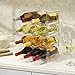 mDesign Stackable Plastic 3 Bottle Refrigerator Wine Rack - Kitchen Storage Organizer for Champagne, Wine or Water Bottles - Stacking Wine Organizer for Fridge - Ligne Collection - 4 Pack - Clear