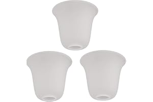 Eumyviv 3 Pack Bell Shaped Frosted Glass Lamp Shade Replacement with 1-5/8-inch Fitter Opening for Ceiling Fan Light Kit Wall Sconce Pendant Light Fixture A00046
