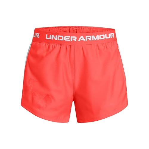 Under Armour Girls Tech Play Up Shorts, (847) Fire/White/White, Medium