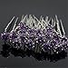 TQWY Lovely Charm 20pcs Wedding Bridal Party Diamante and White Faux Prom Pearl Flower Rhinestone Crystal Hair Pins Clips Grips Pins Hairpins Bridesmaid Clips (D purple)