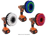 Drill Brush Attachment Set By Beast Brush: Spin Power Scrubber For Fast And Easy Cleaning For All Surfaces, Soft -Medium -Stiff Bristles For Bathroom Shower And Tub, Kitchen Tiles, Carpet, Cars