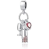 MZC Jewelry Wine Glass Charm for Pandora Bracelets