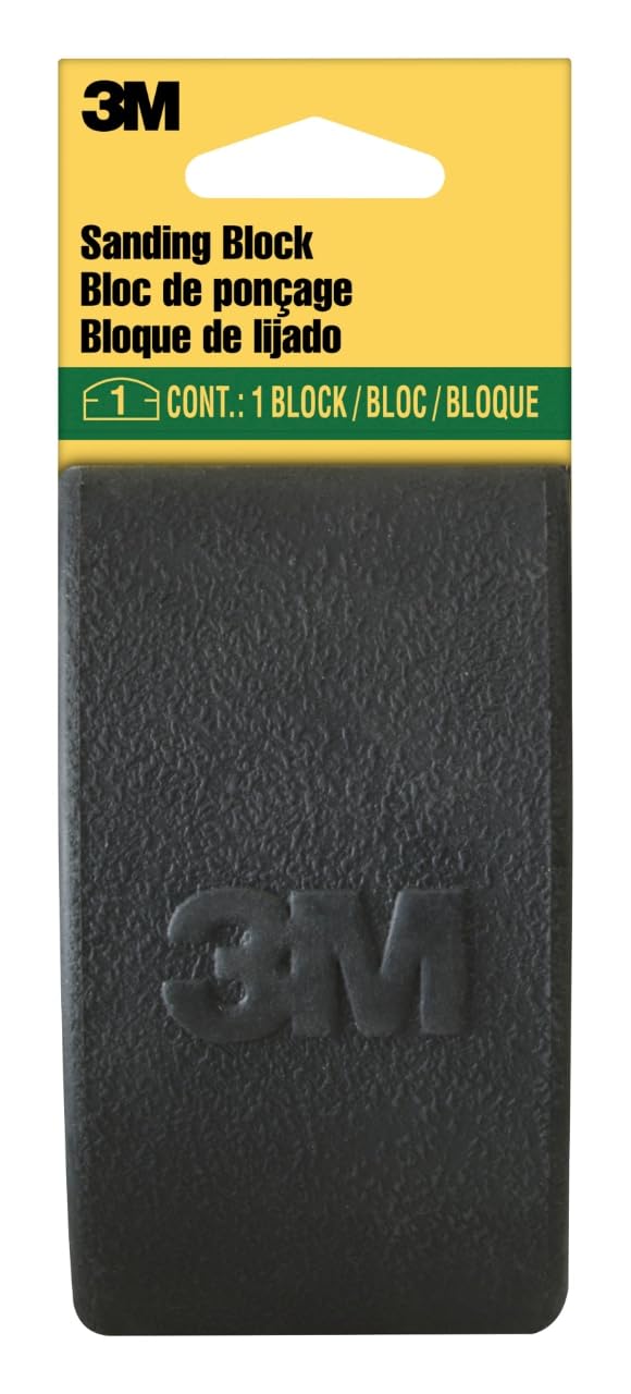 3M 9292 SandBlaster Rubber Sanding Block for Sandpaper Sheets , 70mm x 125mm, 1 Block