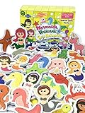Conquer Baby - (30 Pack) Bath Toys for Girls Toddlers Kids | Foam Animals with Bathtub Toy Organizer | Floating Water Toys Bath Gift Set