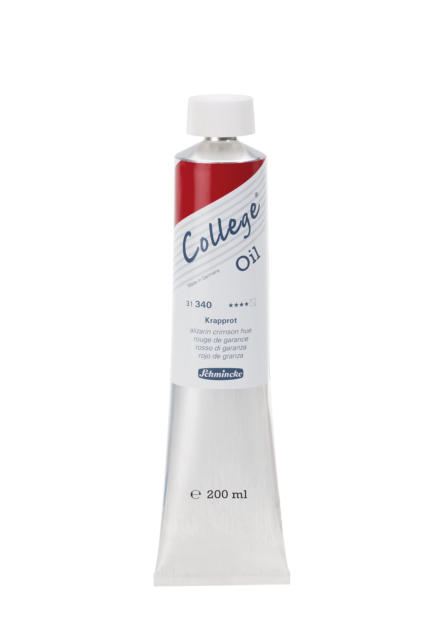 Schmincke - College® Oil, Alizarin crimson hue in 200 ml tube, 31340015, Artists' oil colours, proven artists' pigments and natural vegetable oils, good lightfastness