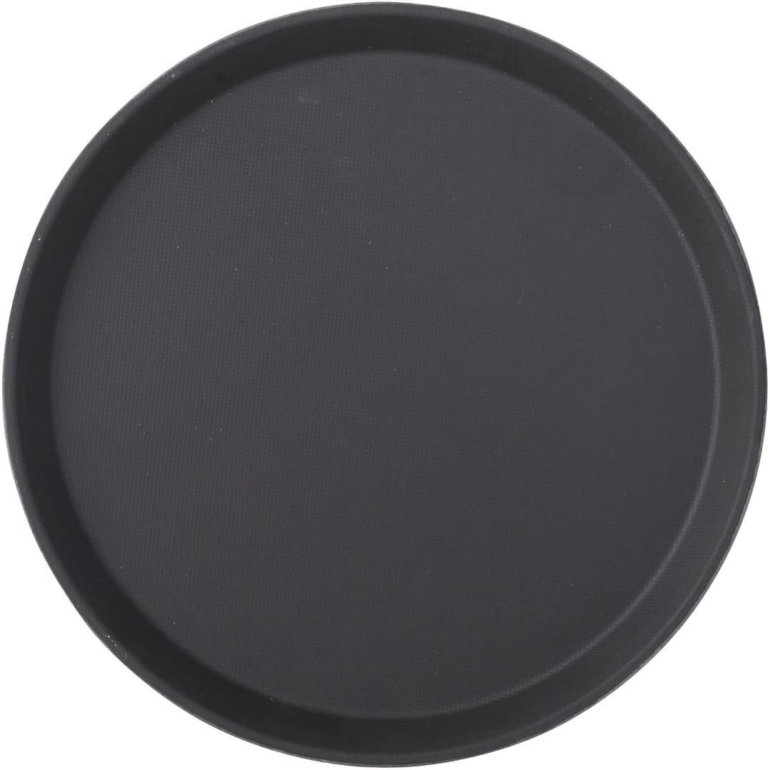 Utopia Black Non Slip Tray Round 11inch / 28cm - Case of 12