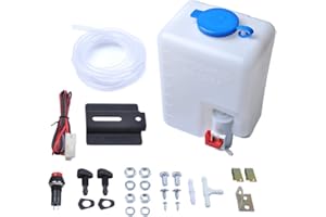 N\C Universal Windshield Washer Bottle, 12V Washer Pump Fluid Reservoir Sprayer Kit - OEM: 160186