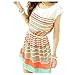 Women's Stripe Flouncing Chiffon Dress Clubwear Skater Dresses