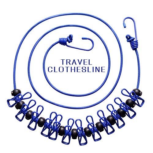 XUCOO Portable Travel Clothesline with Clothespins Easy to Carry and