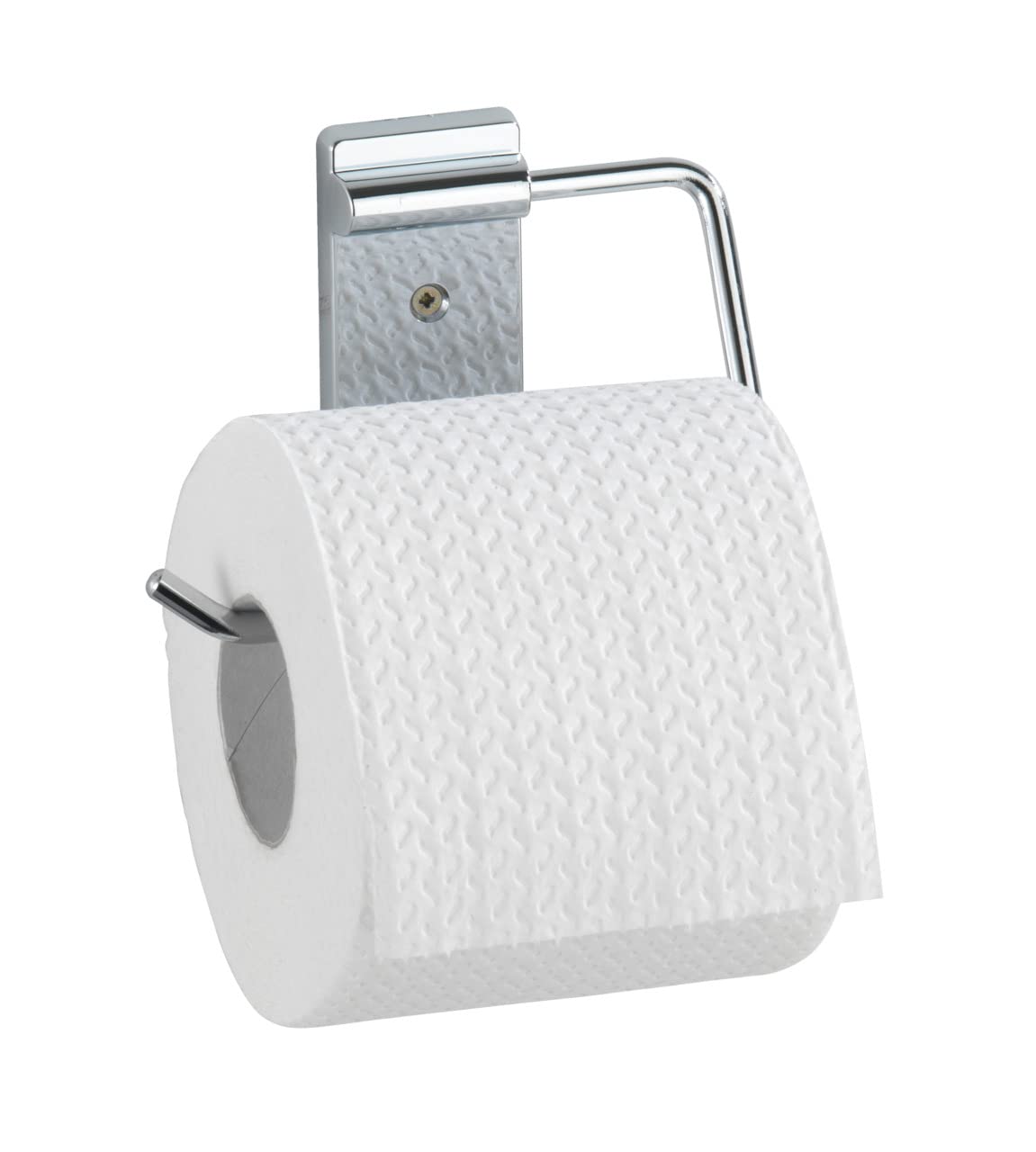 Wenko 17895100 Toilet roll Holder Basic, Metal Stainless Steel, 12.5 x 10.5 x 1.5 cm, Shiny