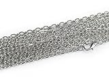 50 CleverDelights Vintage Style Necklaces - Antique Silver (Platinum) Color - 24 Inch - Rolo Chain Necklace - Lobster Clasp and Jump Rings Attached - Jewelry Findings - 3 x 4mm Oval Links - 24