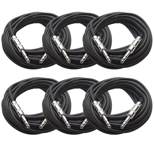 SEISMIC AUDIO - SATRX-25Black6 - Pack of Six (6) 25 Foot Black 1/4