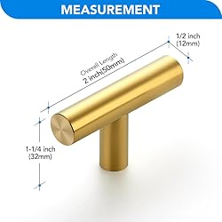 HOME EDIT Brushed Brass Cabinet Handles Single Hole