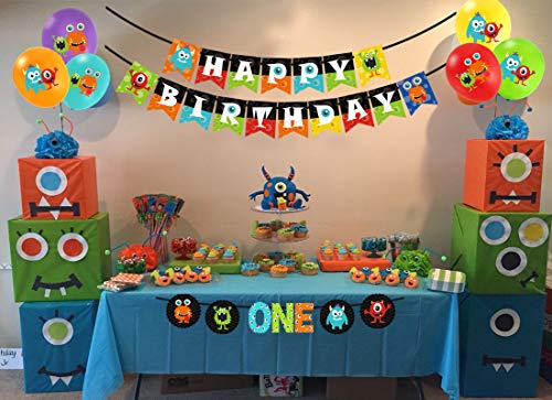 Kreatwow Monster Happy Birthday Banner Monster Bash Party Supplies - //coolthings.us