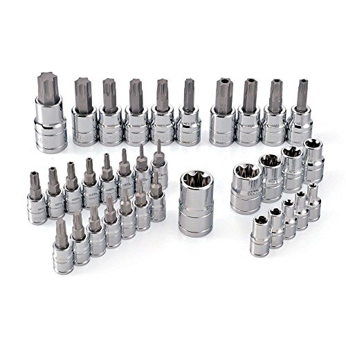 Socket Wrenches 35pc E-Socket Star Torx Bit Set Tamper Proof Internal External Female 1/4
