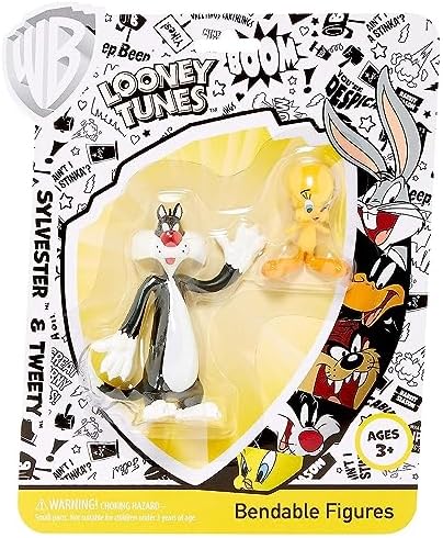 Looney Tunes Action Figures Tweety Sylvester Bendable Pair lt
