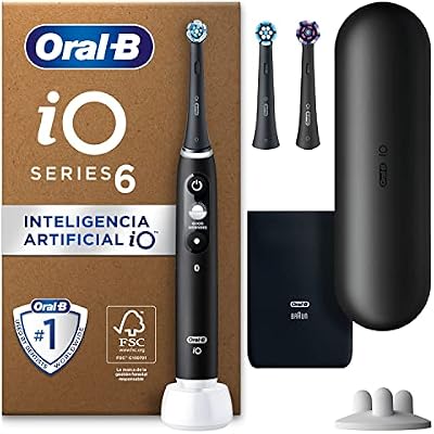 iO 6 Cepillo de Dientes Eléctrico con 3 Cabezales Y Estuche, Negro
